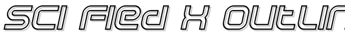 Sci Fied X Outline Italic font